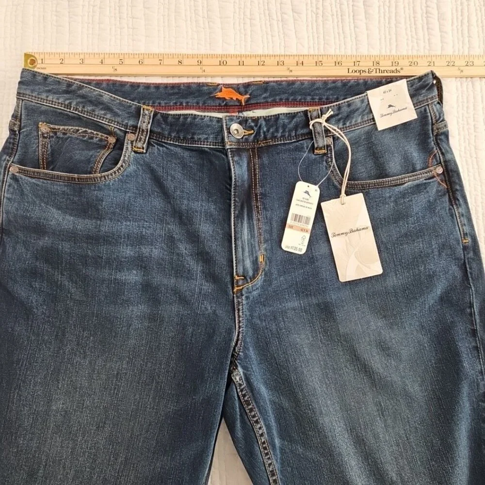 NWT Tommy Bahama Sand Drifter Jeans Men's 42x34 Dark Wash New Stretch‎ Straight